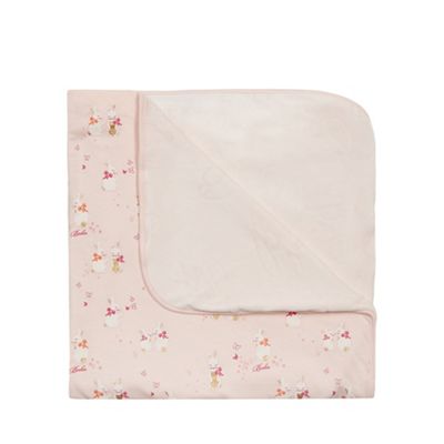 Girls' pink bunny print blanket